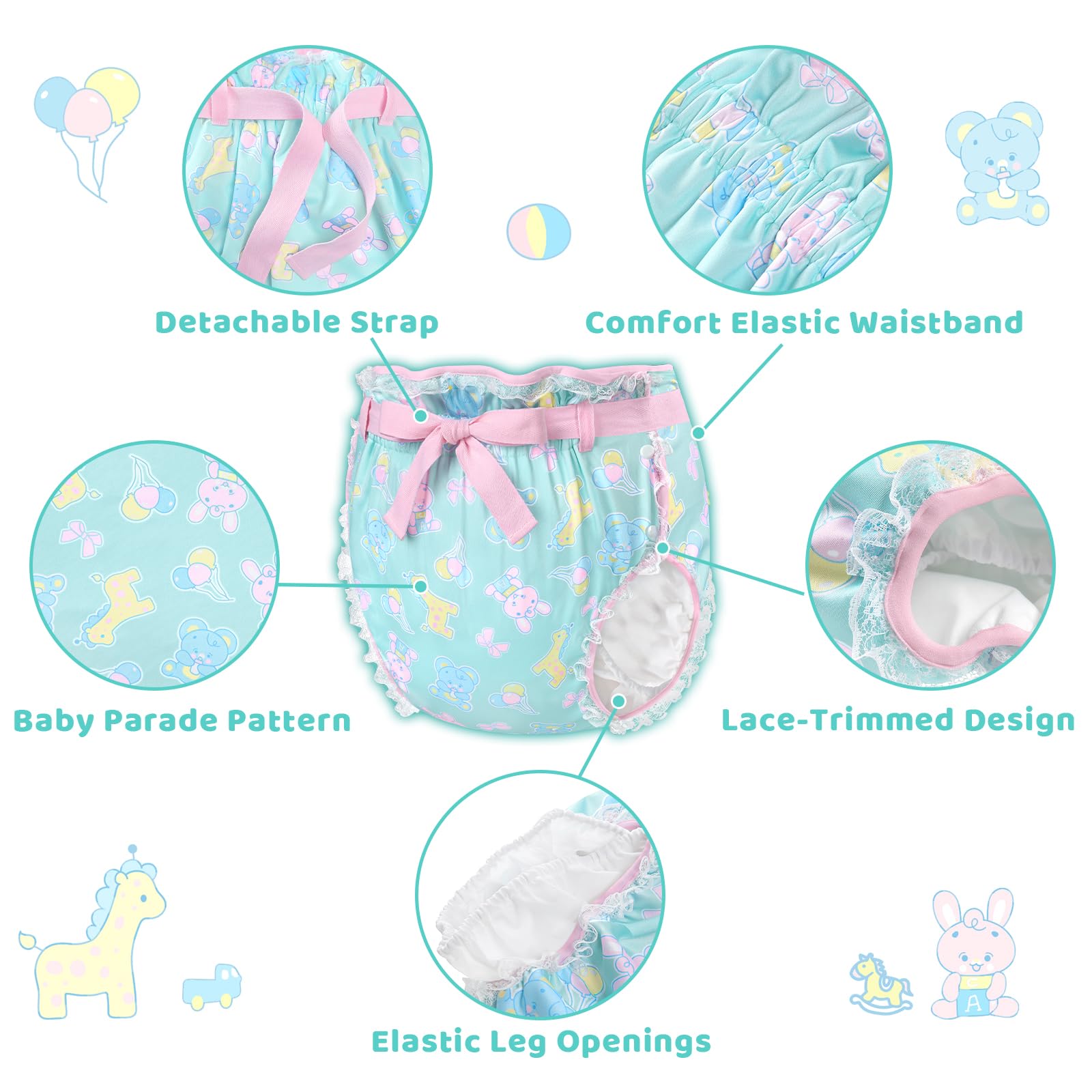 Littleforbig Silky Adult Wrap hook-and-loop waistband for adjustable snugness.