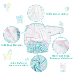 Littleforbig Silky Adult Wrap side snap closures enable easy on-and-off.