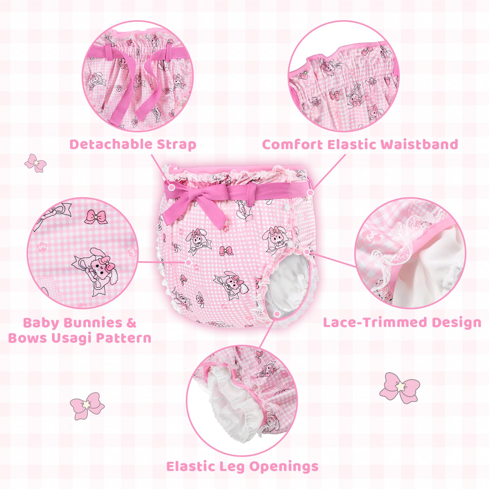 Littleforbig Silky Usagi wrap lace-trim detail adds playful style