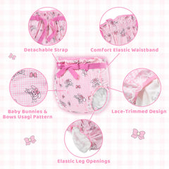 Littleforbig Silky Usagi wrap lace-trim detail adds playful style
