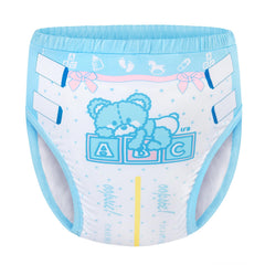 Littleforbig soft silky underwear blue with bear pattern front for comfortable all-day wear