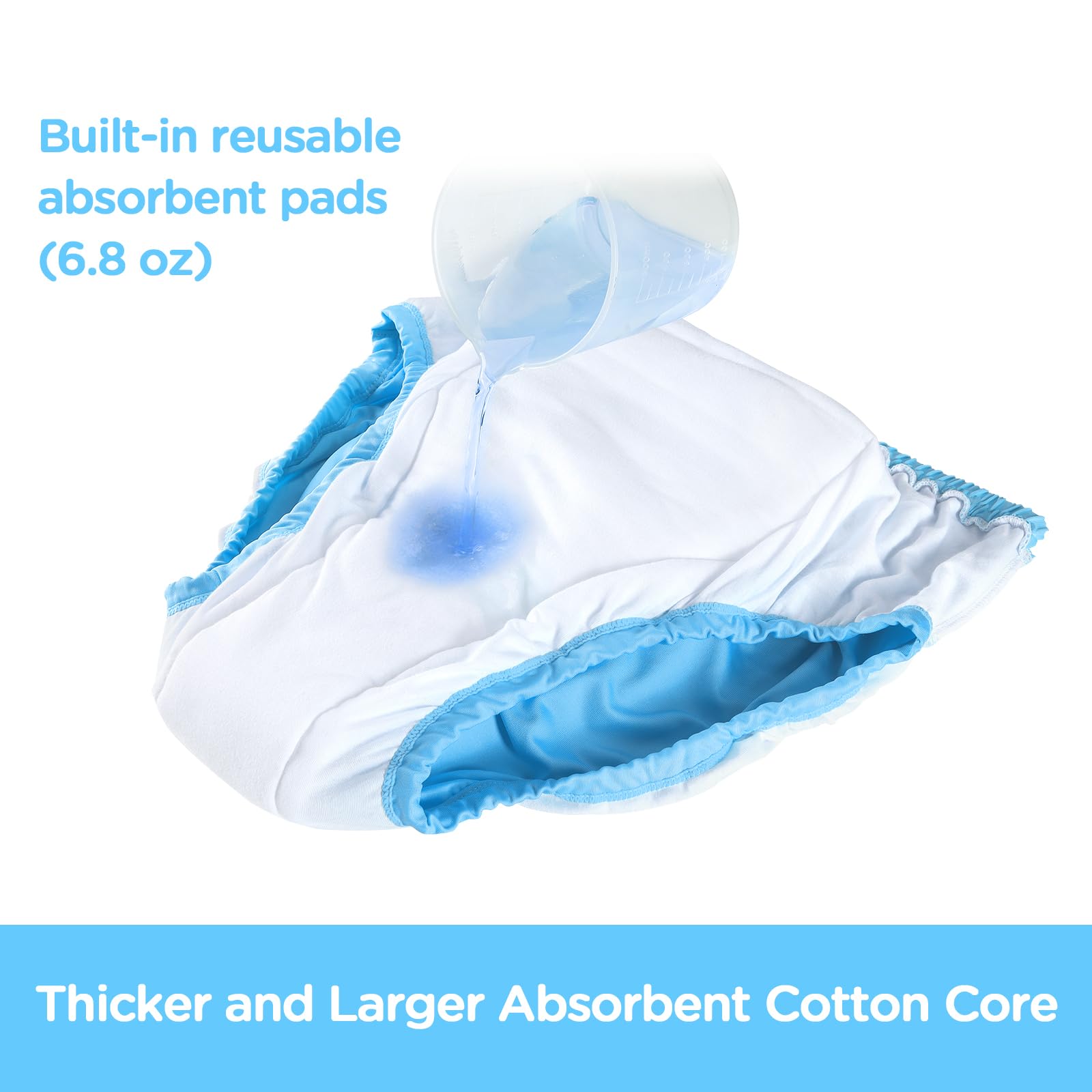 LittleForBig Training Pants blue—thick crotch layer for added durability and comfort.