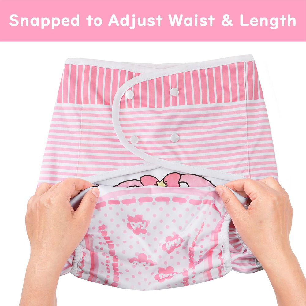 Littleforbig Usagi pattern paired with booster pads for hybrid diapering options.