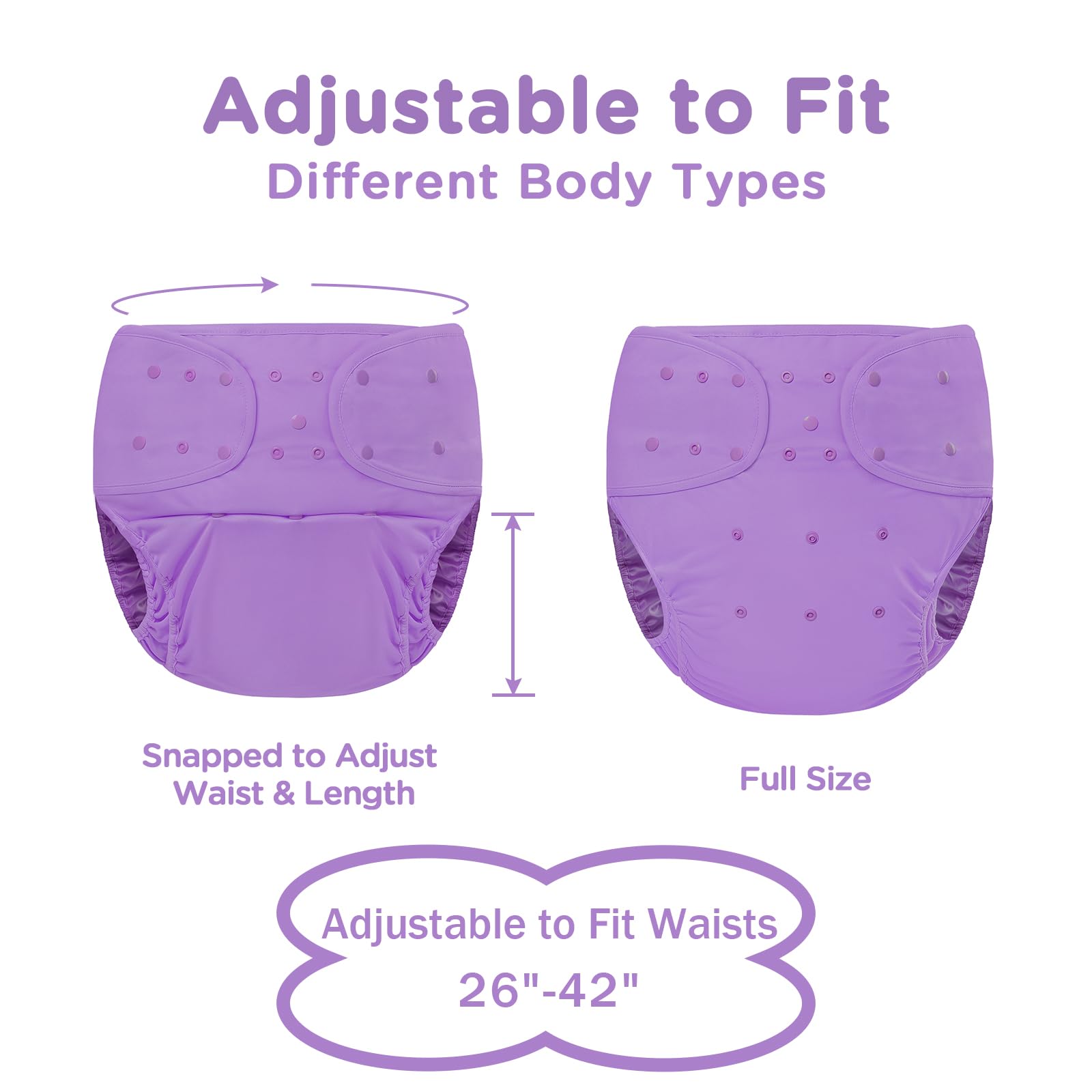 Littleforbig waist and height adjustment snaps create a secure, tailored fit.