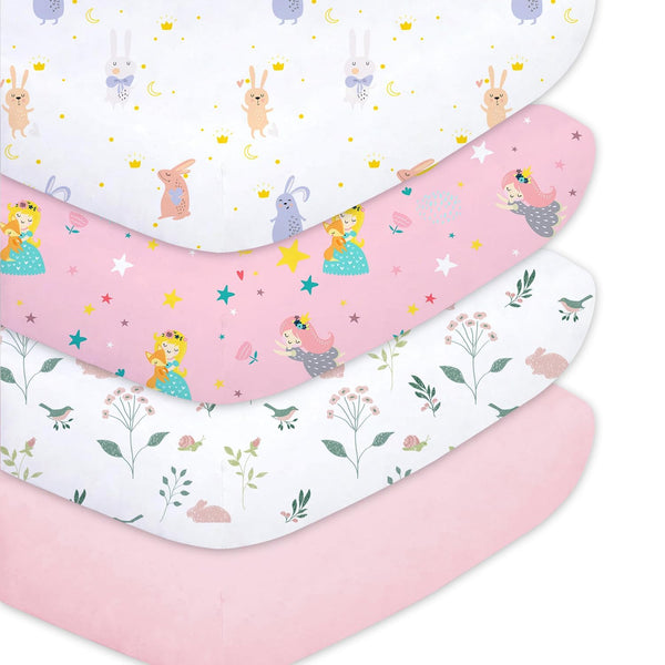 Little Grape Land rabbit crib sheet in a playful print for a cozy nursery