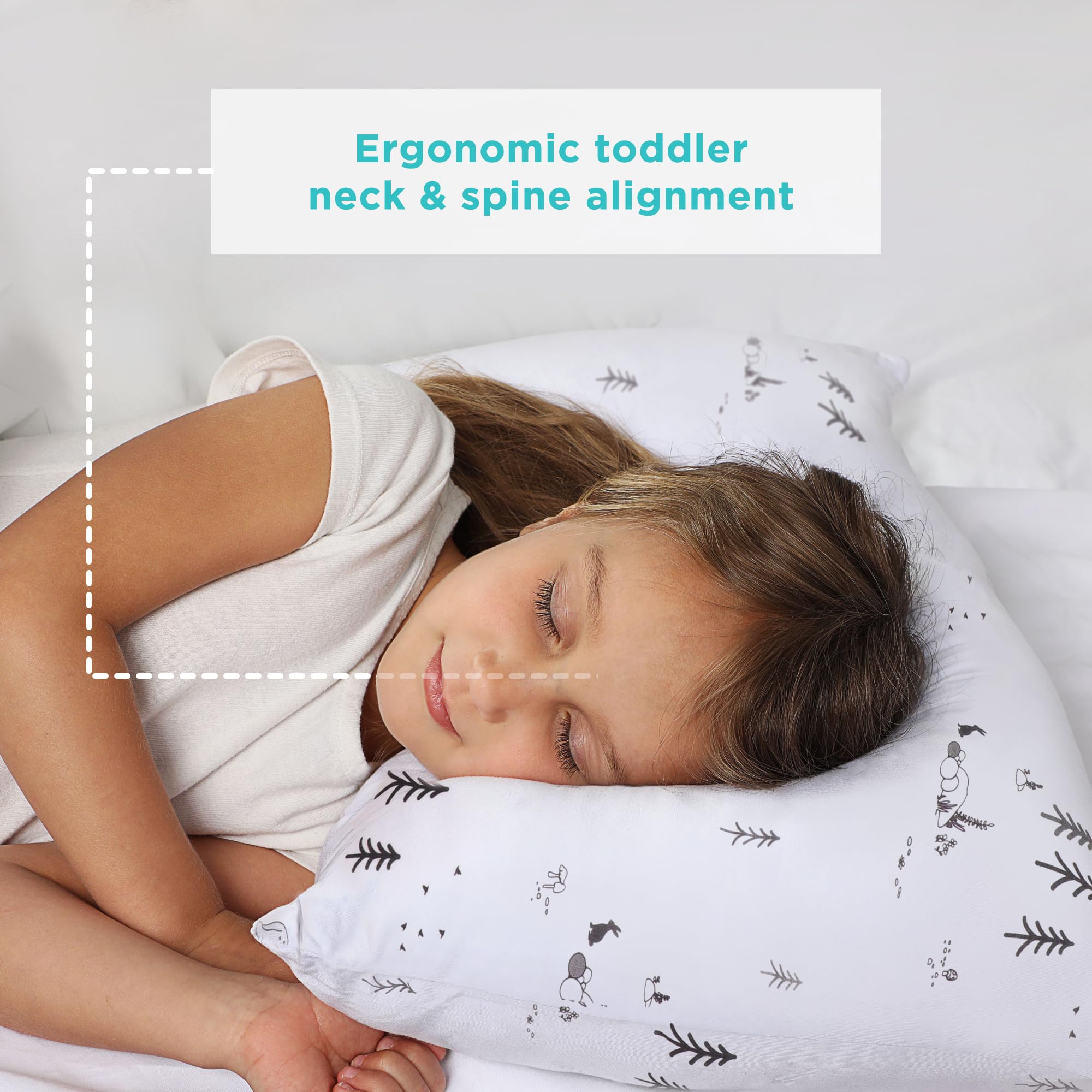 LittleHippo pillow Woodland ergonomic support for growing necks.