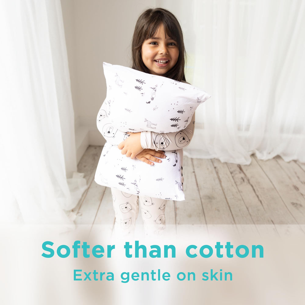 LittleHippo toddler pillow Woodland removable cover: machine washable for easy cleaning.