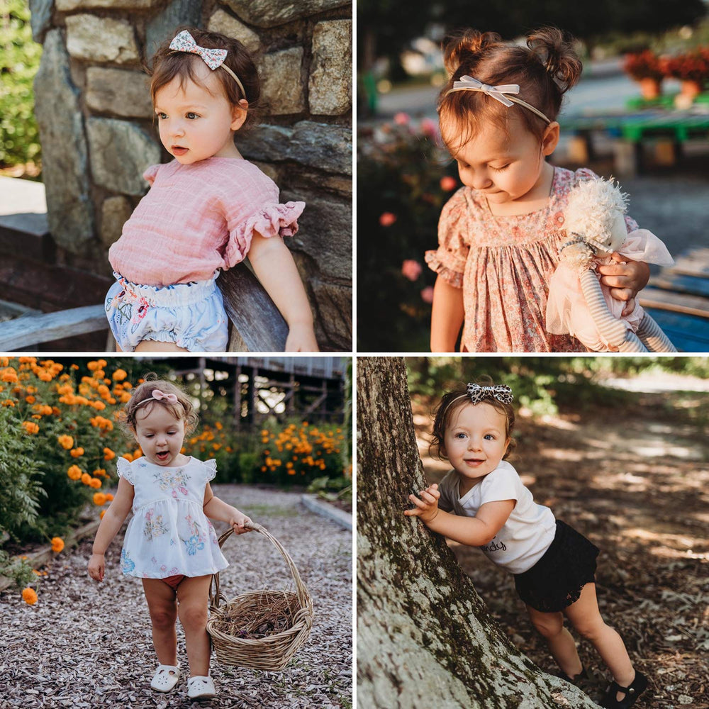 LittleJoJo lace bow on nylon band adds a delicate touch to outfits