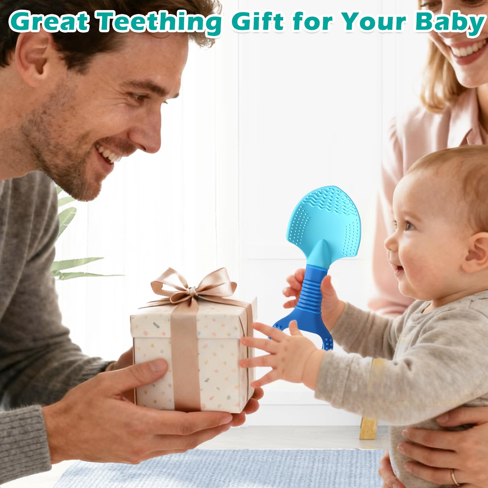 LittleLamb colorful teether set makes a cheerful baby gift option.