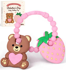 LittleLamb Heart Bear Teether: gentle silicone for soothing gums and tiny hands.