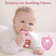 LittleLamb Silicone Teether Bracelet: textured surfaces for sensory exploration during teething.