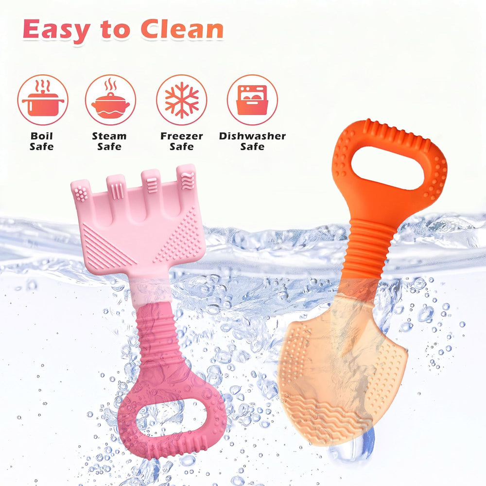 LittleLamb soft-grip teether designed for tiny hands