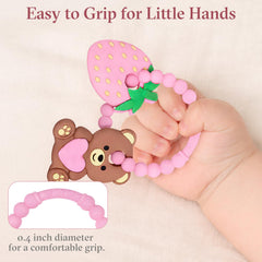 LittleLamb Teething Ring for Babies: lightweight and easy to grasp for small fingers.
