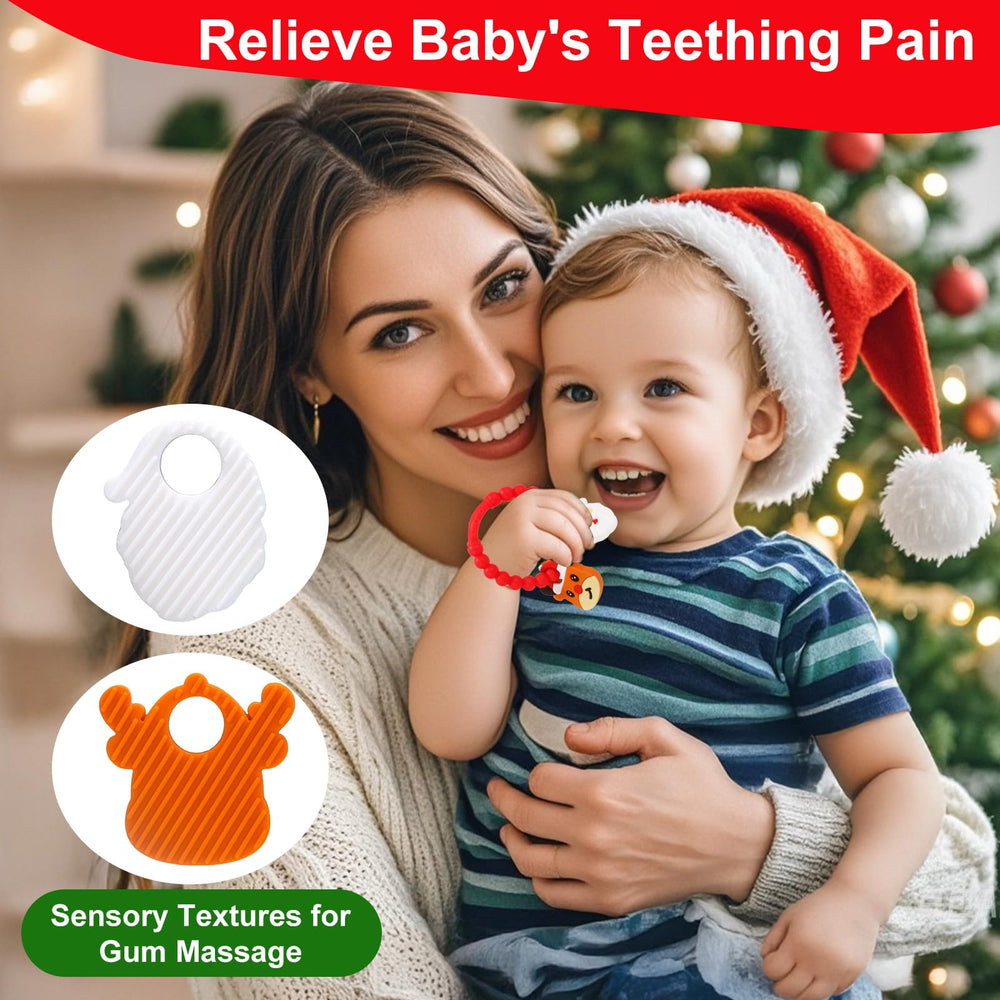 LittleLamb teething ring with soft textures for comforting sensory play