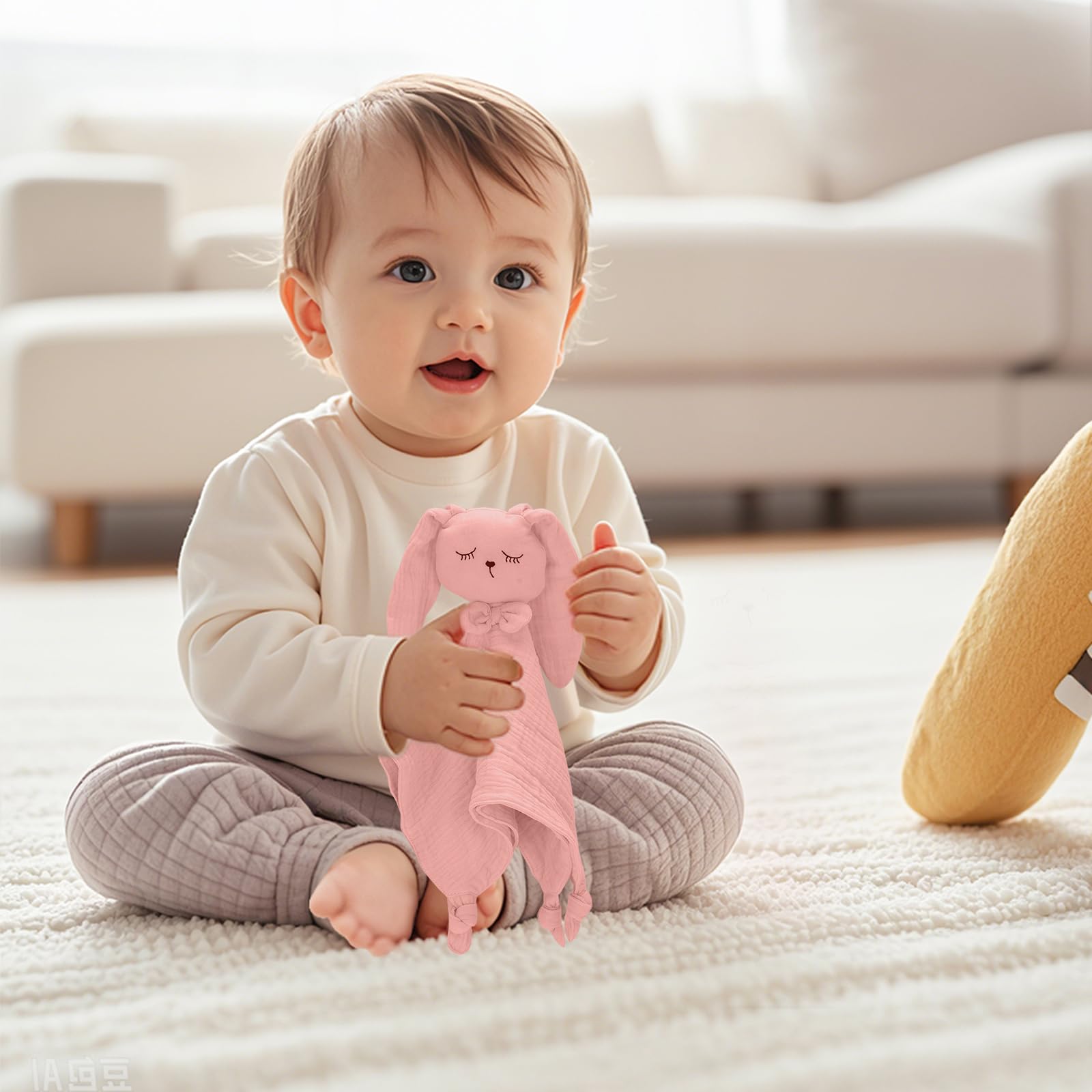 Little Rawr Bunny Lovey demonstrates easy machine washing for busy parents.