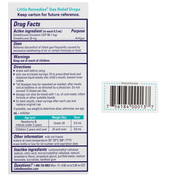 Little Remedies Gas Relief Drops are alcohol and parabens free, aligning with parent expectations.