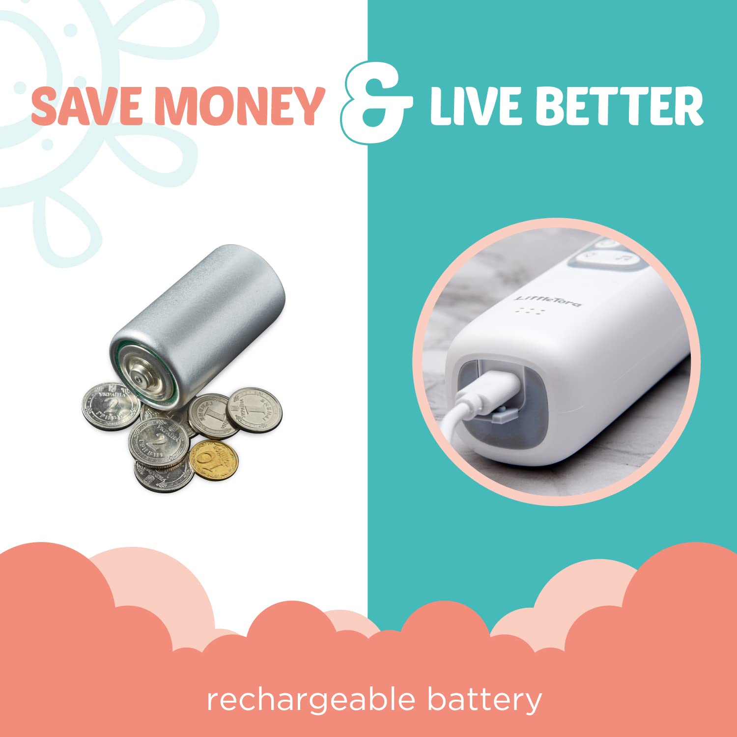 LittleTora dishwasher-safe tips and reservoir enable easy cleanup.