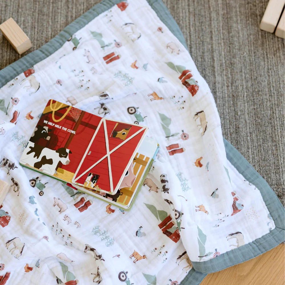 Little Unicorn nursery gift quilt demonstrates cozy warmth and soft texture for gifting