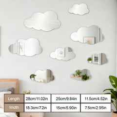 LittleVoleSherry 3D acrylic cloud mirrors create a sense of space in bedrooms.