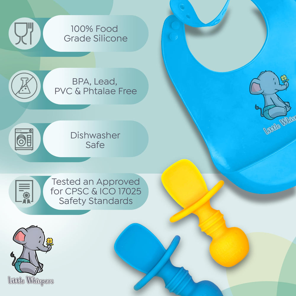 LittleWhispers Neon spoons support toddlers learning self-feeding with confidence.