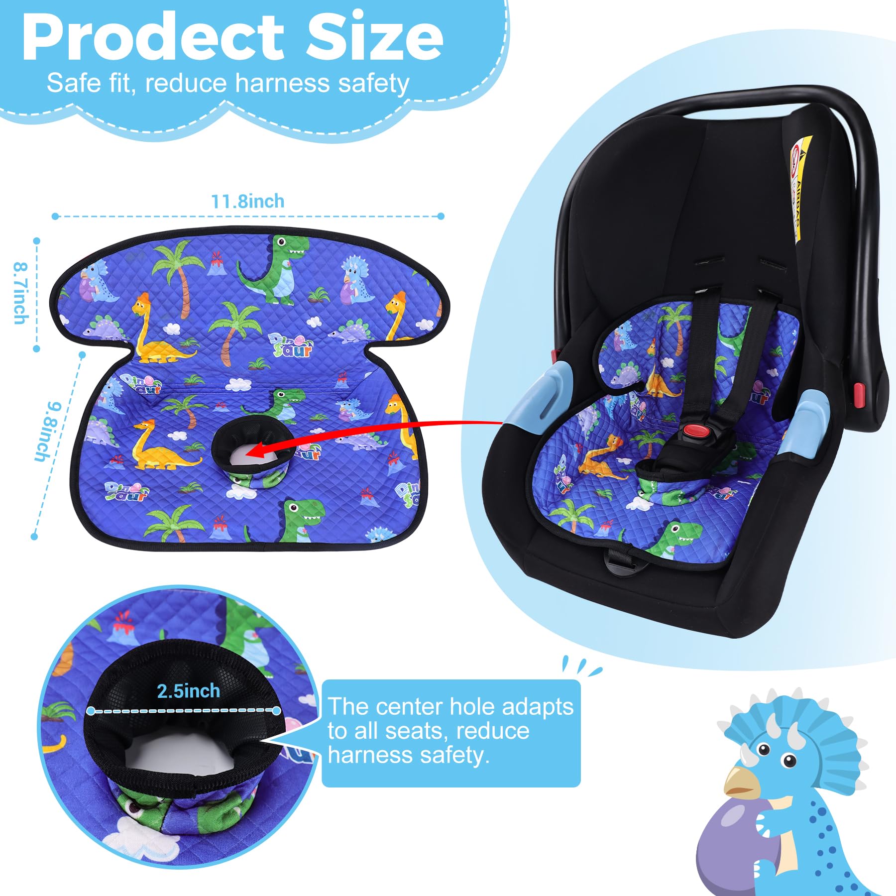LITTOBEBE Piddle Pad Contoured Fit hugs seat contours for secure protection.