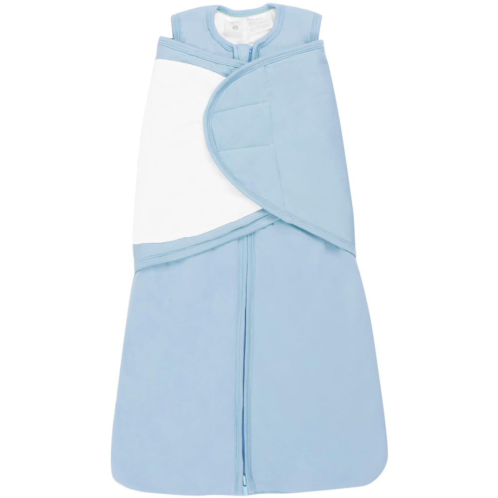 Littogoose 1.0 TOG swaddle with noiseless velcro for peaceful baby sleep.