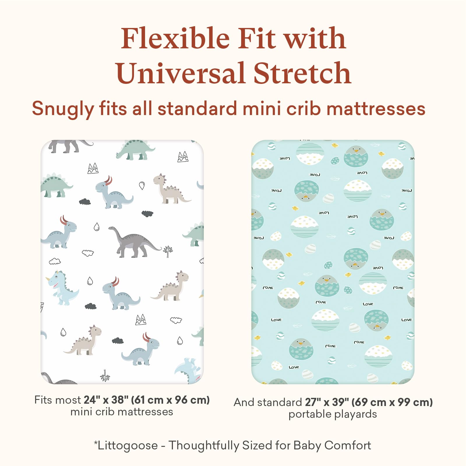 Littogoose baby sheets with breathable fabric keep delicate skin comfortable.
