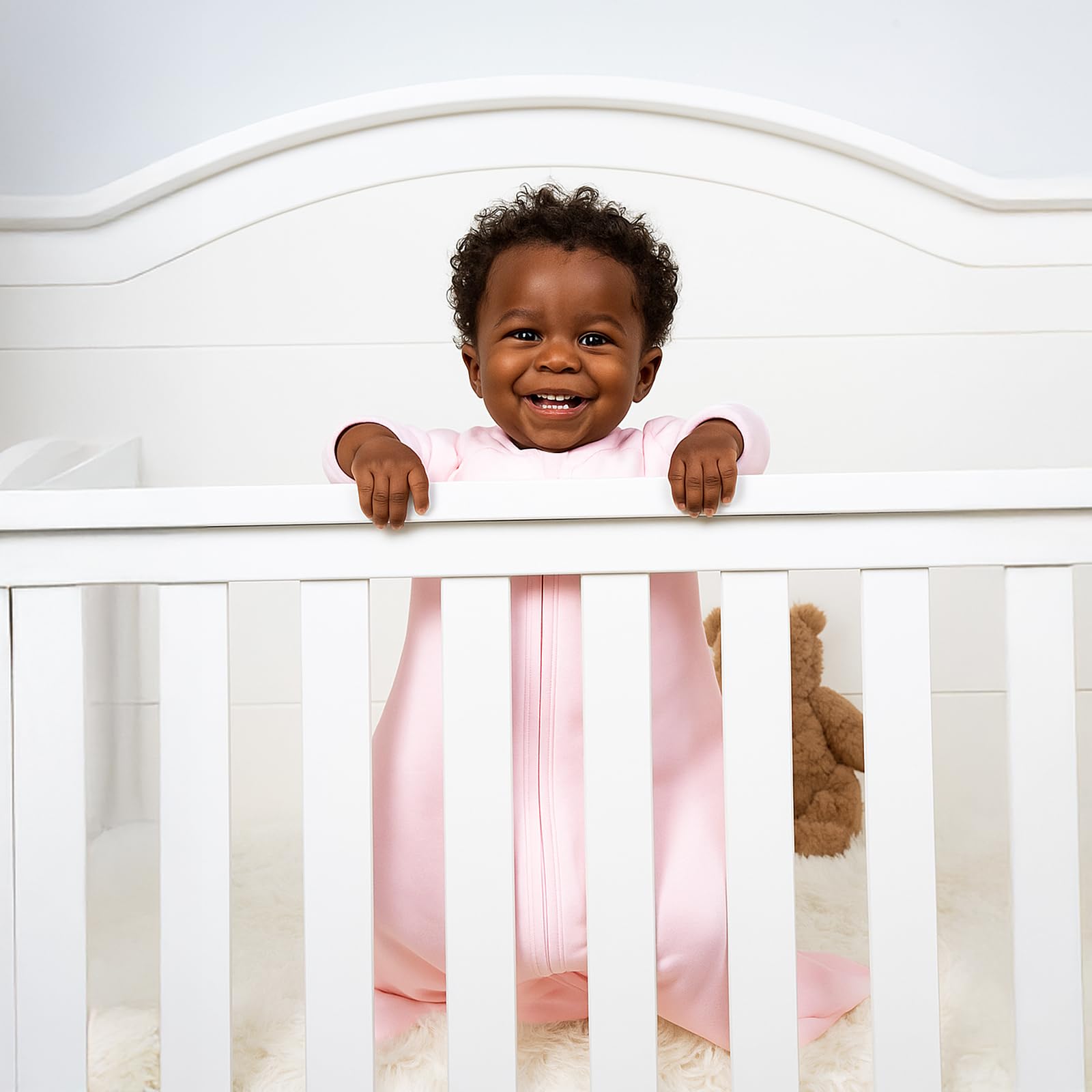 Littogoose 1.0 tog sleep sack adjusts with growth for newborn to 6 months.
