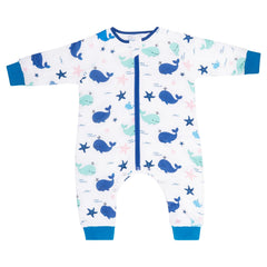 Littogoose baby sleep suit on infant for warm, snug comfort.