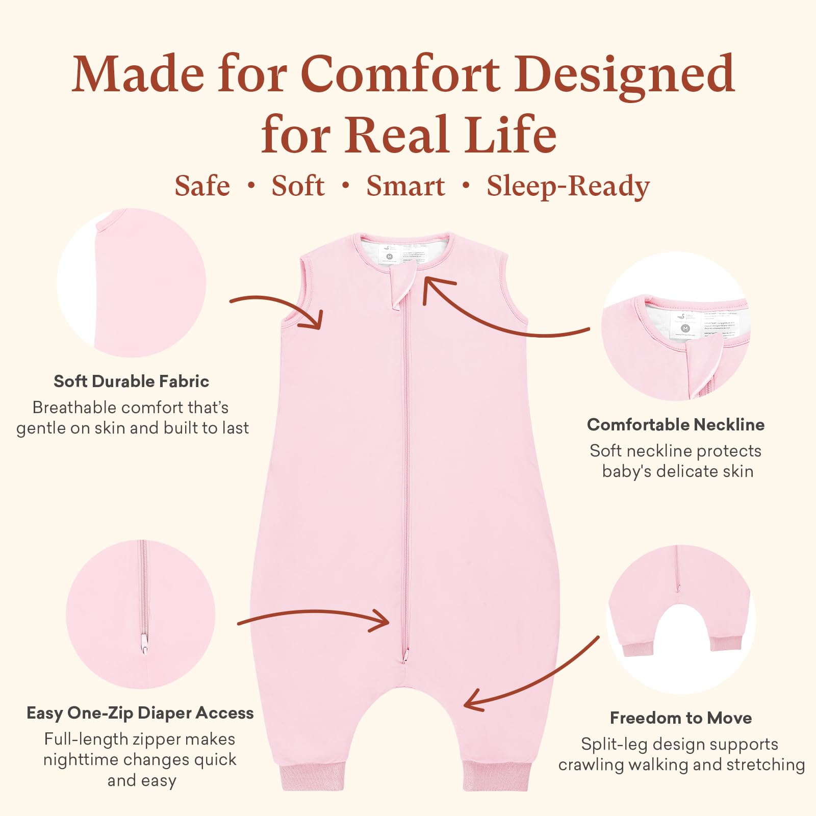 Littogoose breathable ultra-soft fabric closeup highlights comfort for sensitive skin