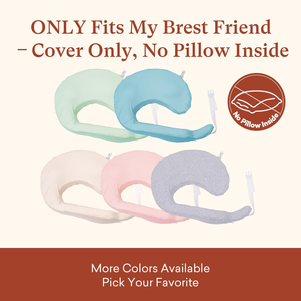 Busy mom using pillow with Littogoose cover during nursing.