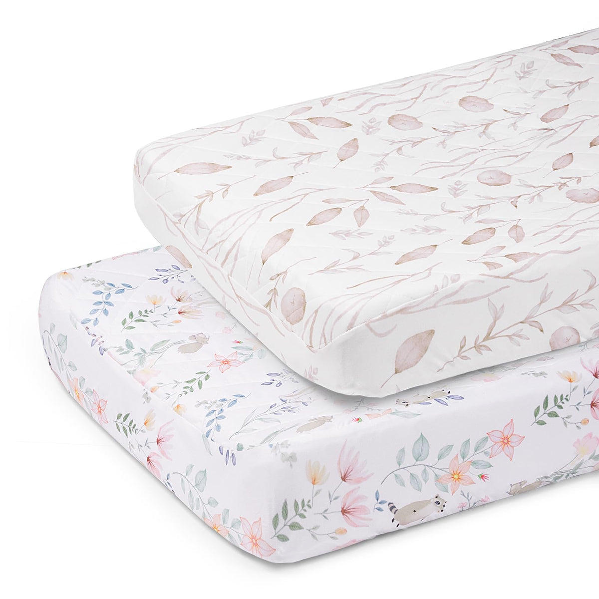 Littogoose quilted changing table cover close-up showing soft fabric for gentle diaper changes.
