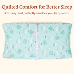 Littogoose quilted cover shows elasticized edges for snug, shift-free use.