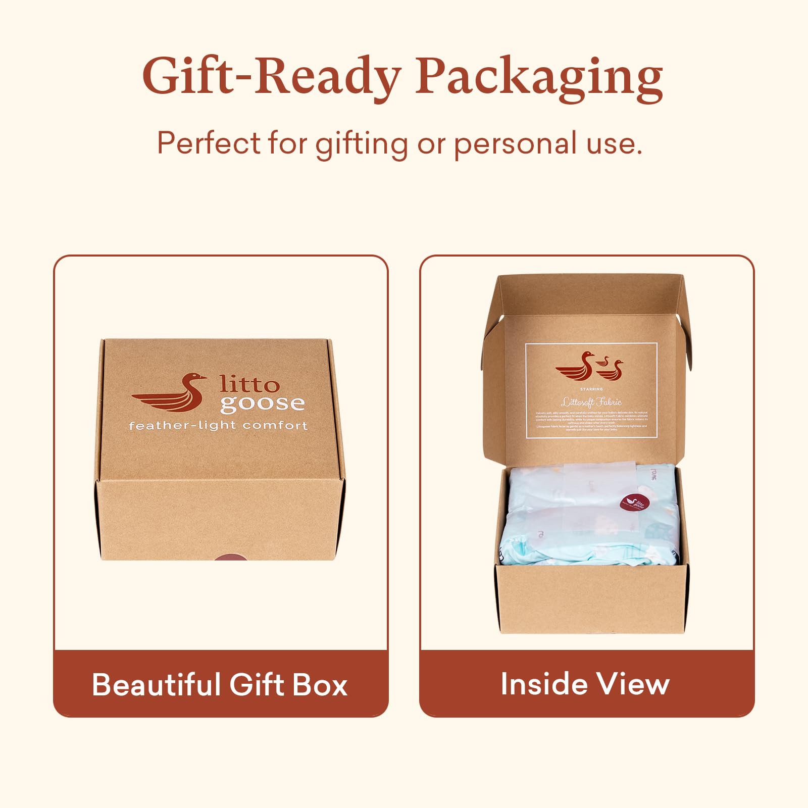 Littogoose cover uses soft, breathable fabric for baby comfort.