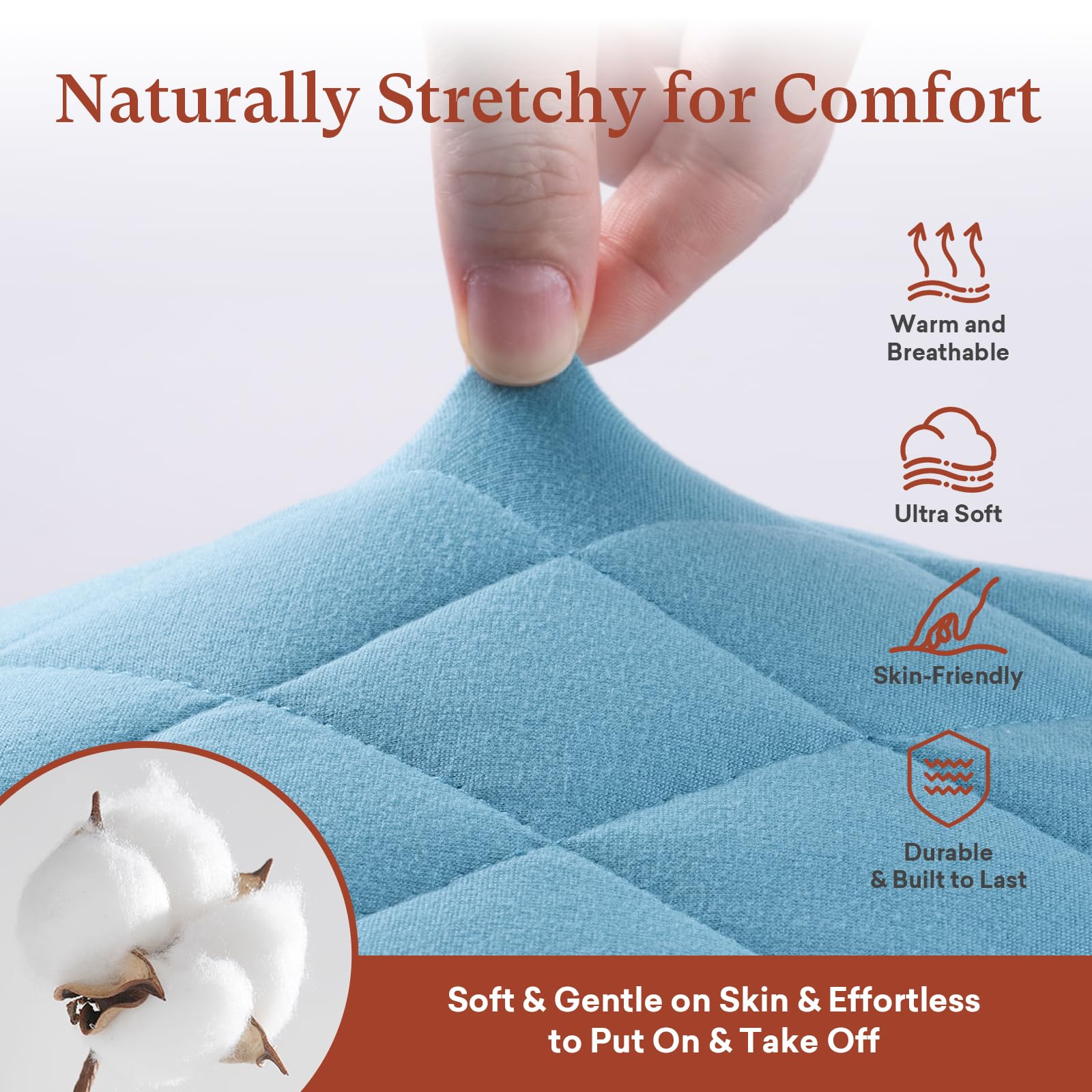 Close-up of quilted texture highlights gentle, baby-friendly fabric.