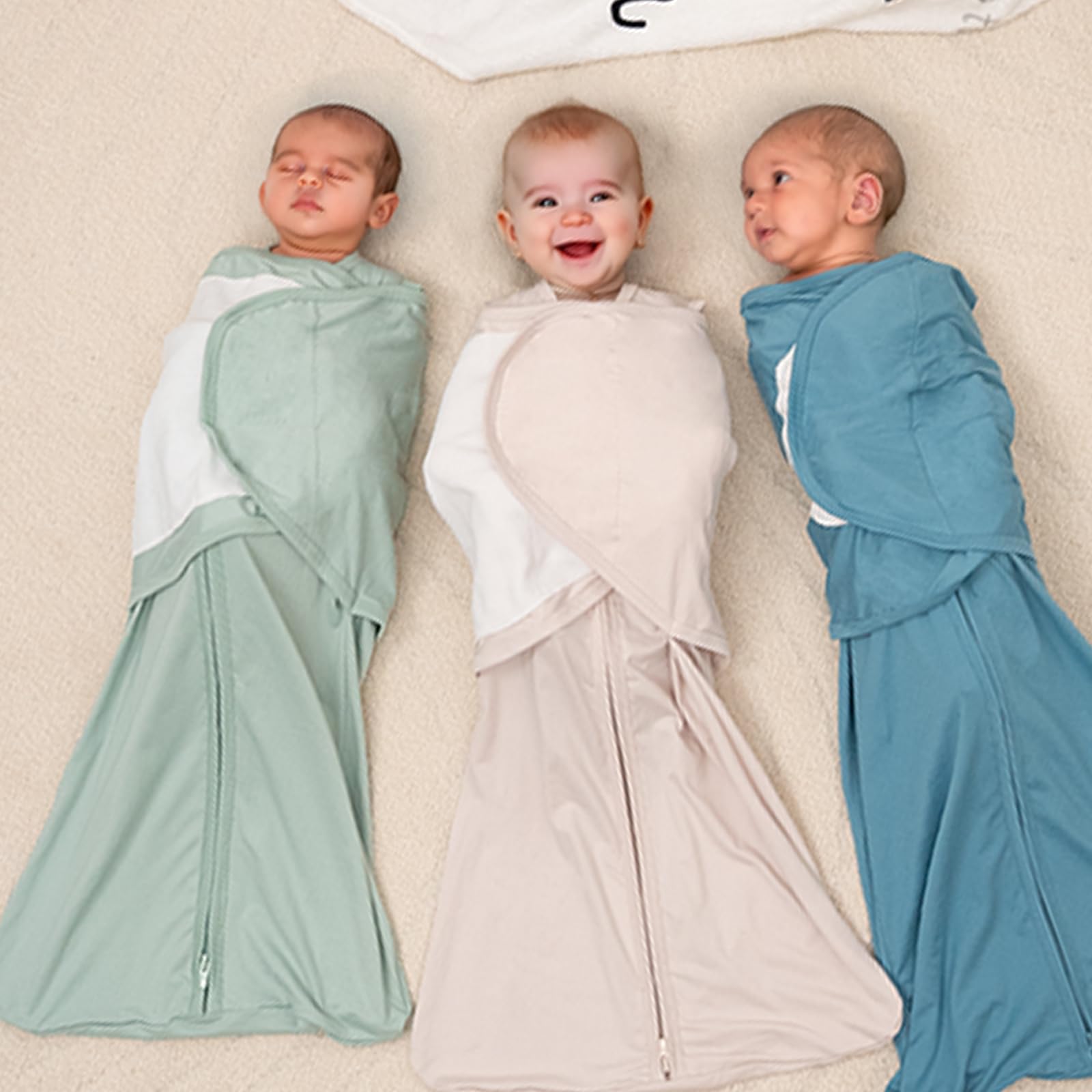 Littogoose Swaddle Sleep Sack bottom zipper eases nighttime diaper changes.