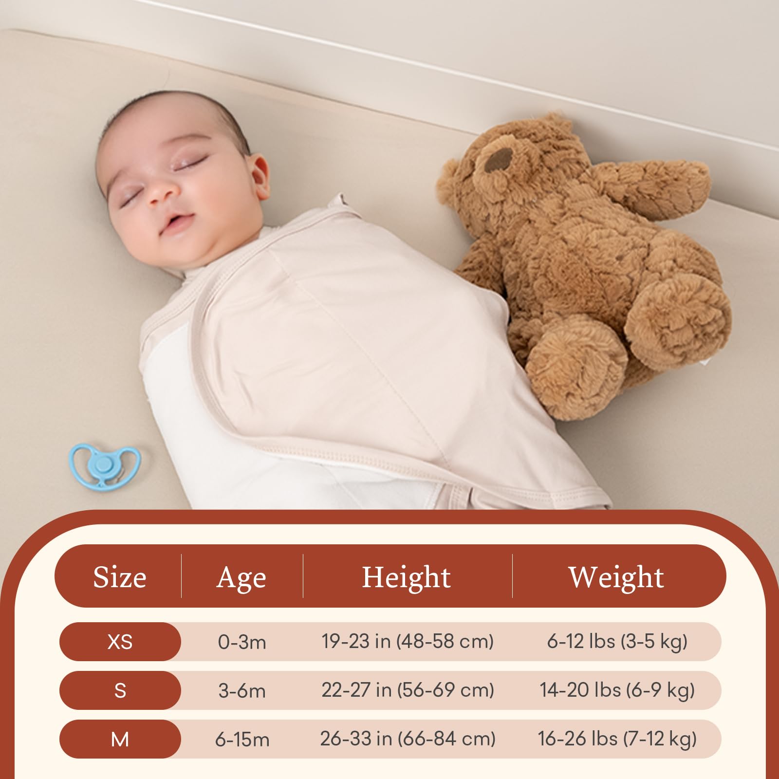 Littogoose Swaddle Sleep Sack growth-friendly fit supports newborns to six months.