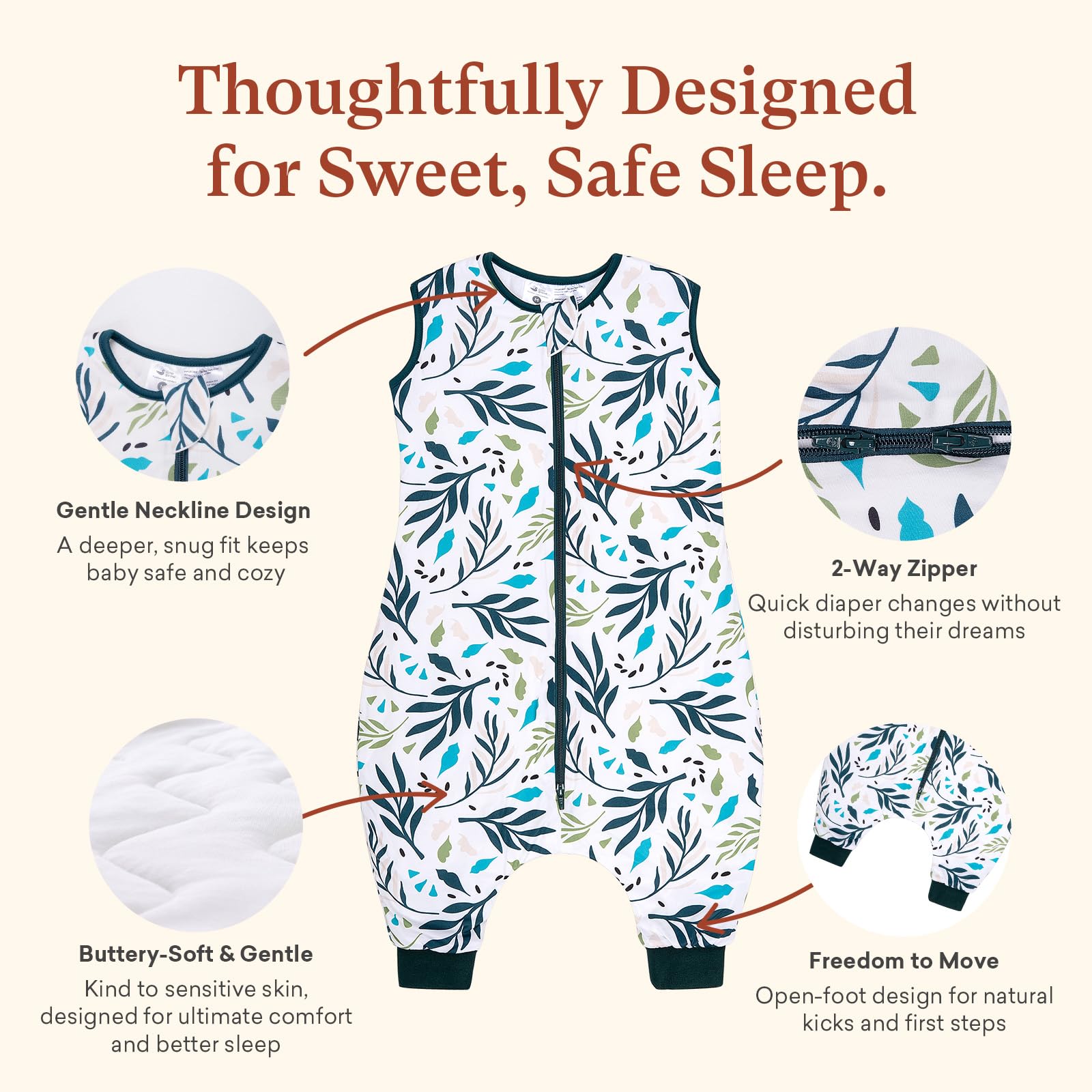 littogoose toddler sleep sack leg openings support movement