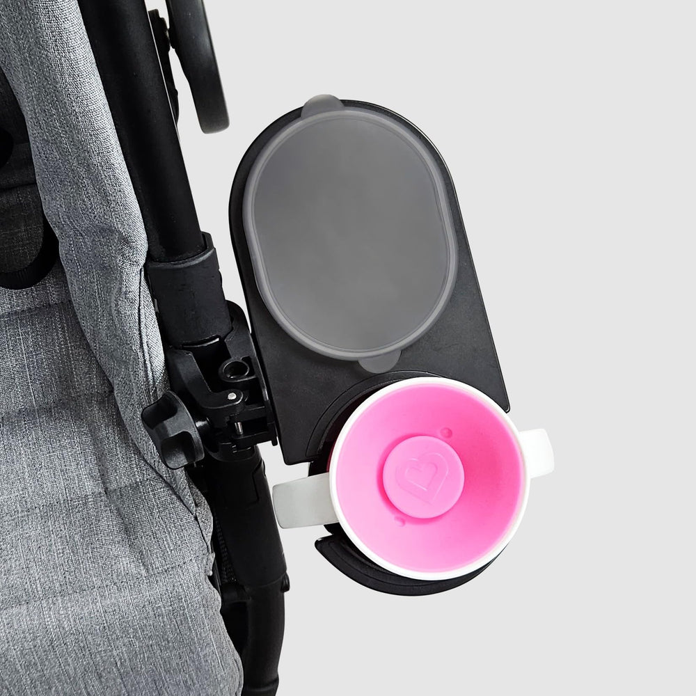 Liuliuby angle-adjustable clamp lets you position tray securely on various strollers.