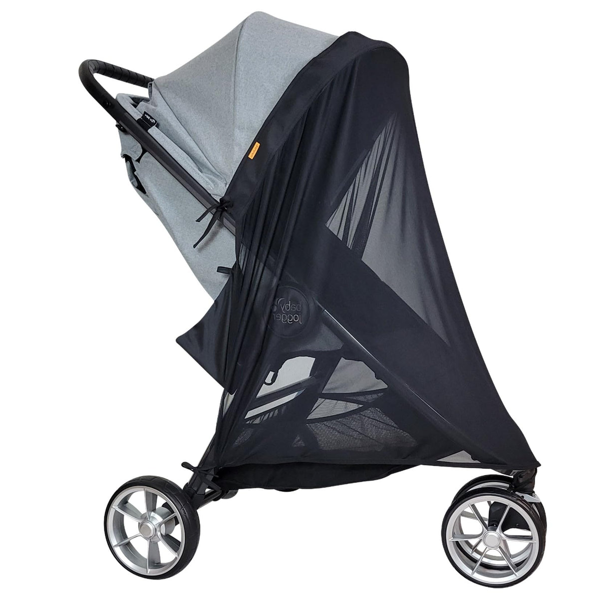 Liuliuby baby sun shade cover attached to stroller front view showing UV protection