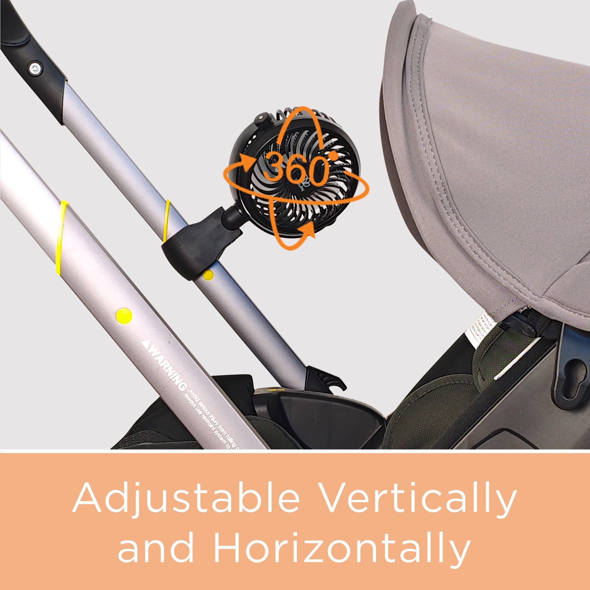 liuliuby Stroller Fan battery 2600mAh for long outdoor use