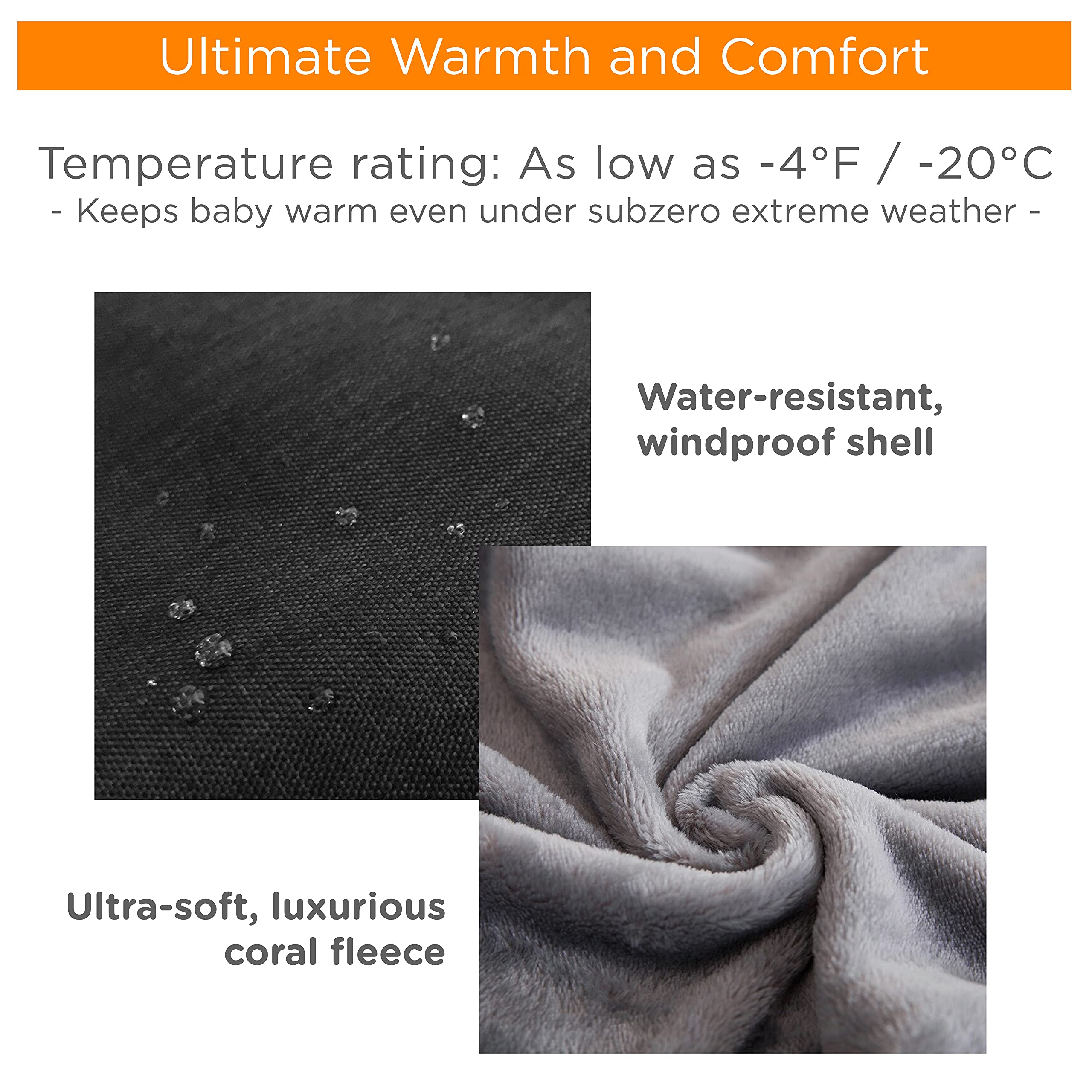 Liuliuby footmuff 3D design provides snug stroller fit