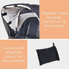 Liuliuby magnetic six-flap attachment secures shade with quick on-the-go access