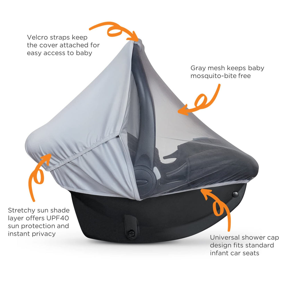liuliuby Summer Car Seat Cover over carry-handle gray design