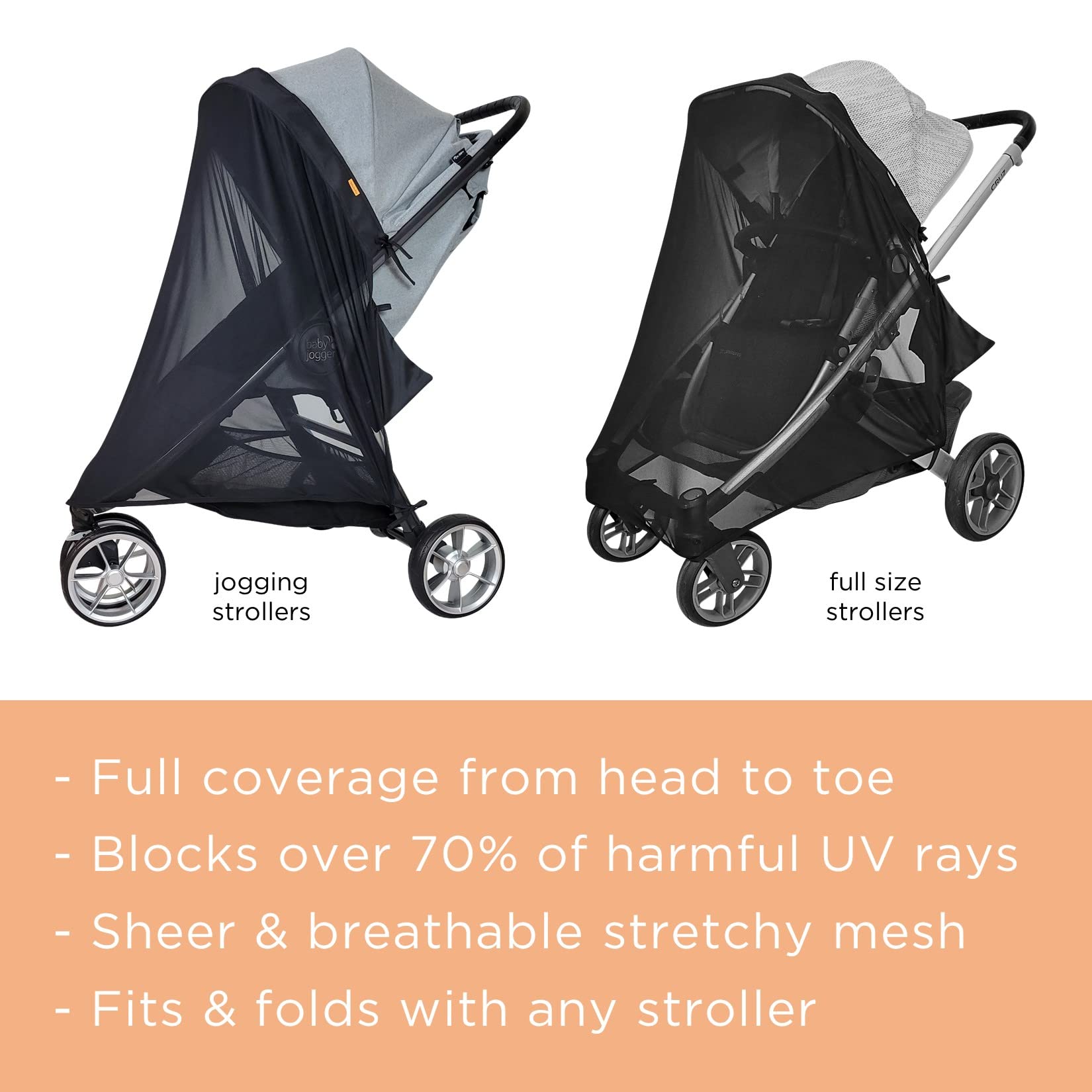 Liuliuby see-through mesh letting baby watch surroundings while shaded