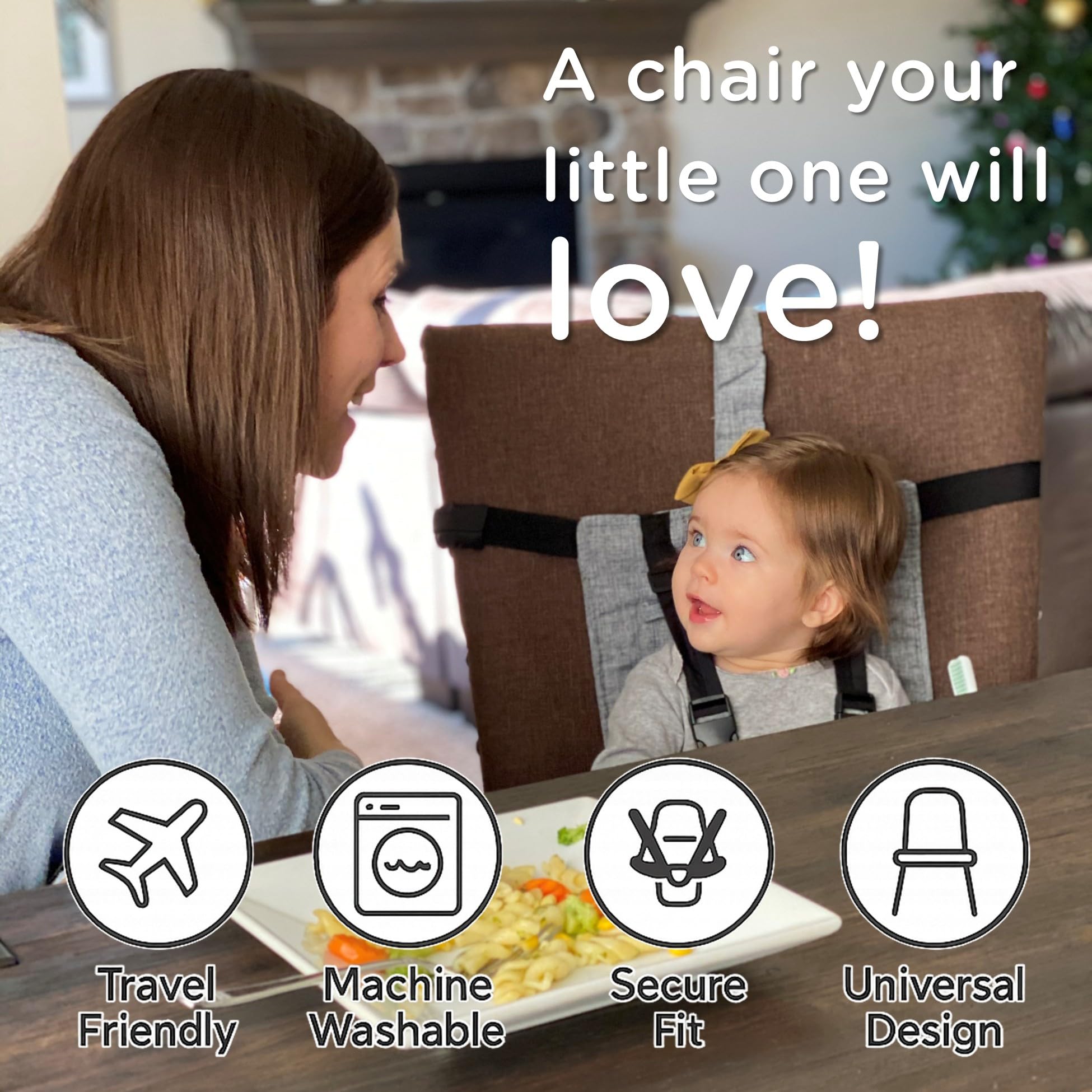 Liuliuby cushioned seat provides comfort during meals.