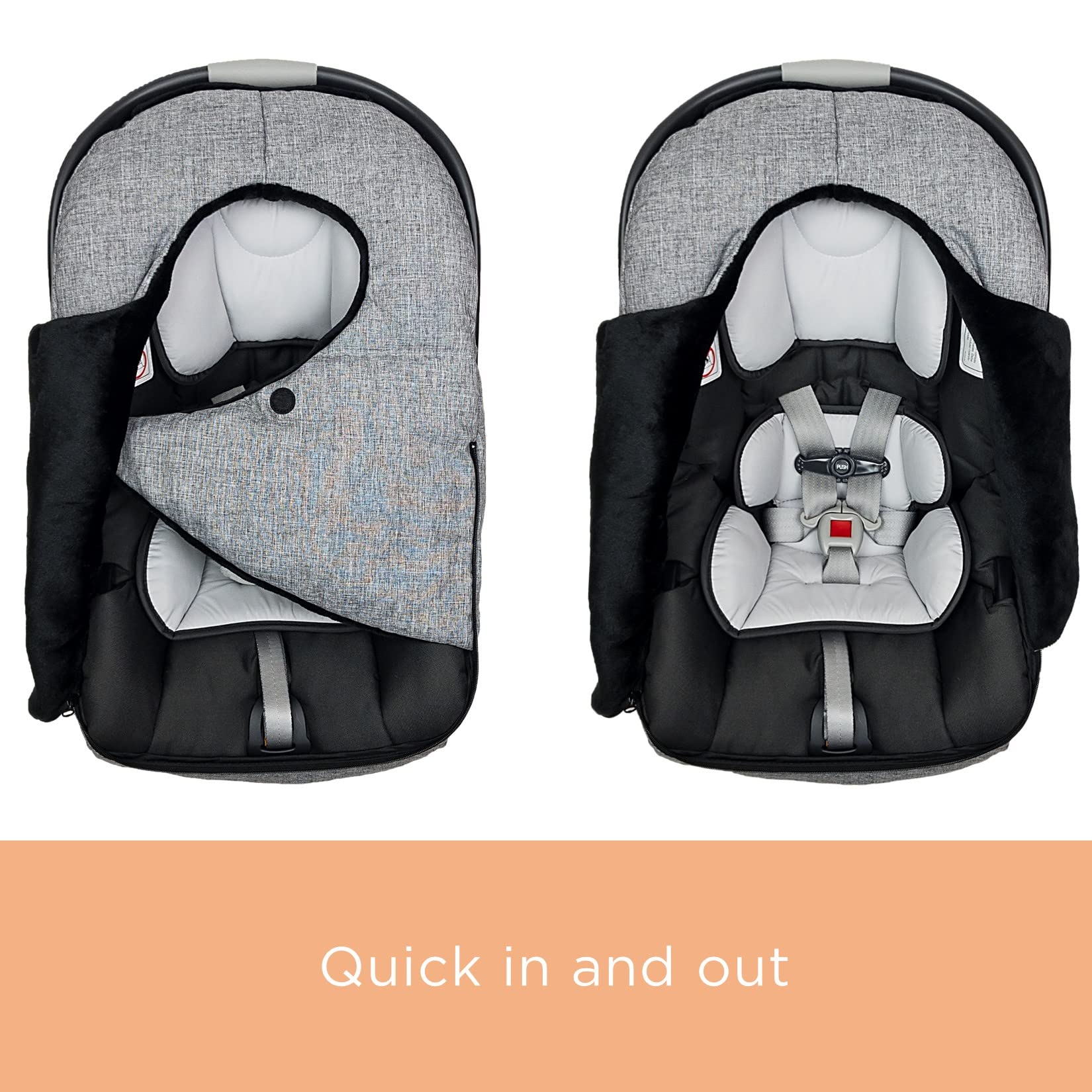 Liuliuby universal-fit cover with stretchy edges for snug car-seat fit.