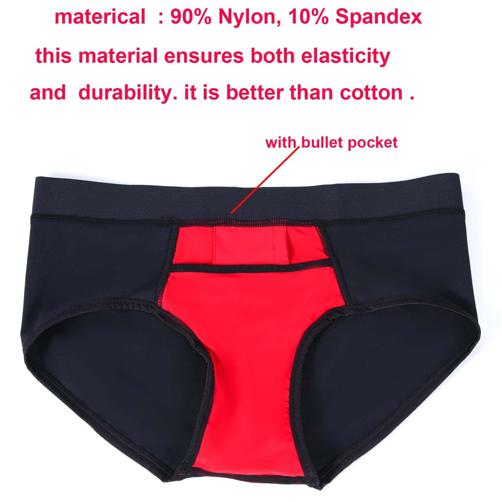 liuun strap-on pants strapless underwear red back view highlights smooth silhouette