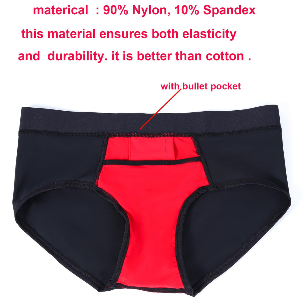 liuun strap-on pants strapless underwear red back view highlights smooth silhouette