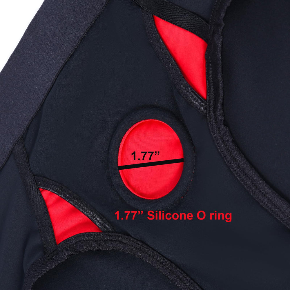 liuun strapless strap underwear red fabric close up reveals soft, breathable material.